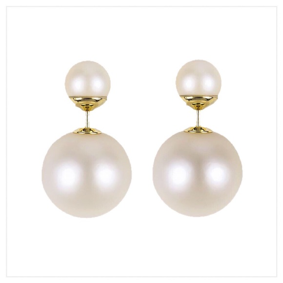 DOUBLE BALL POST EARRINGS - Picture 5 of 6